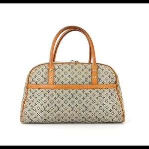 Auth Louis Vuitton Josephine Blue Mini Lin